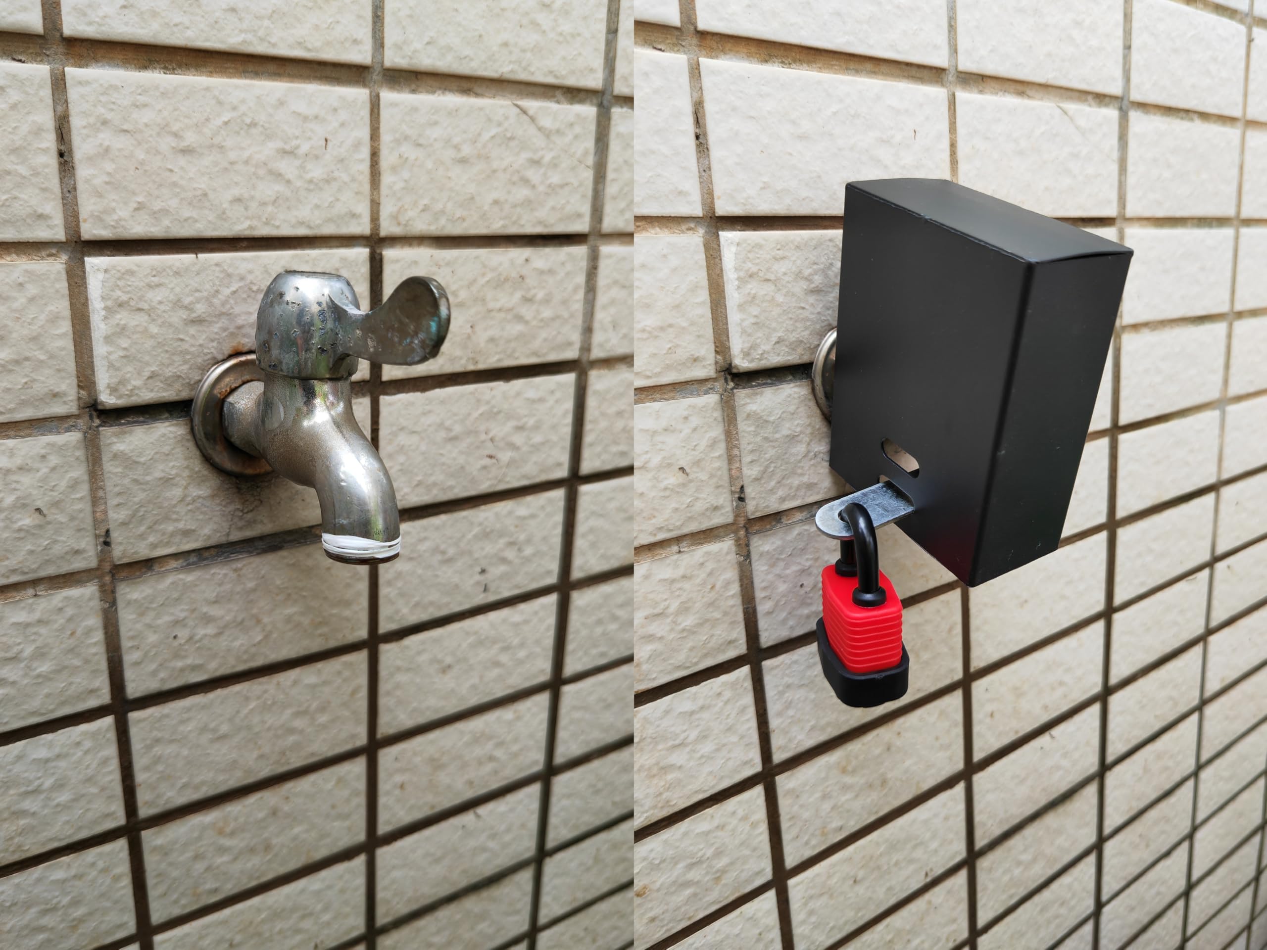 FeiTFX universal-fit lock provides reliable protection for outdoor water sources.
