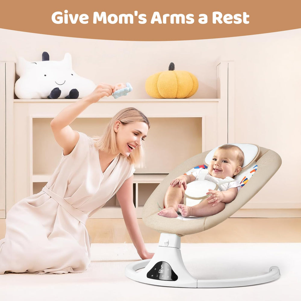 Feitiong swing offers five sway speeds to match baby mood.