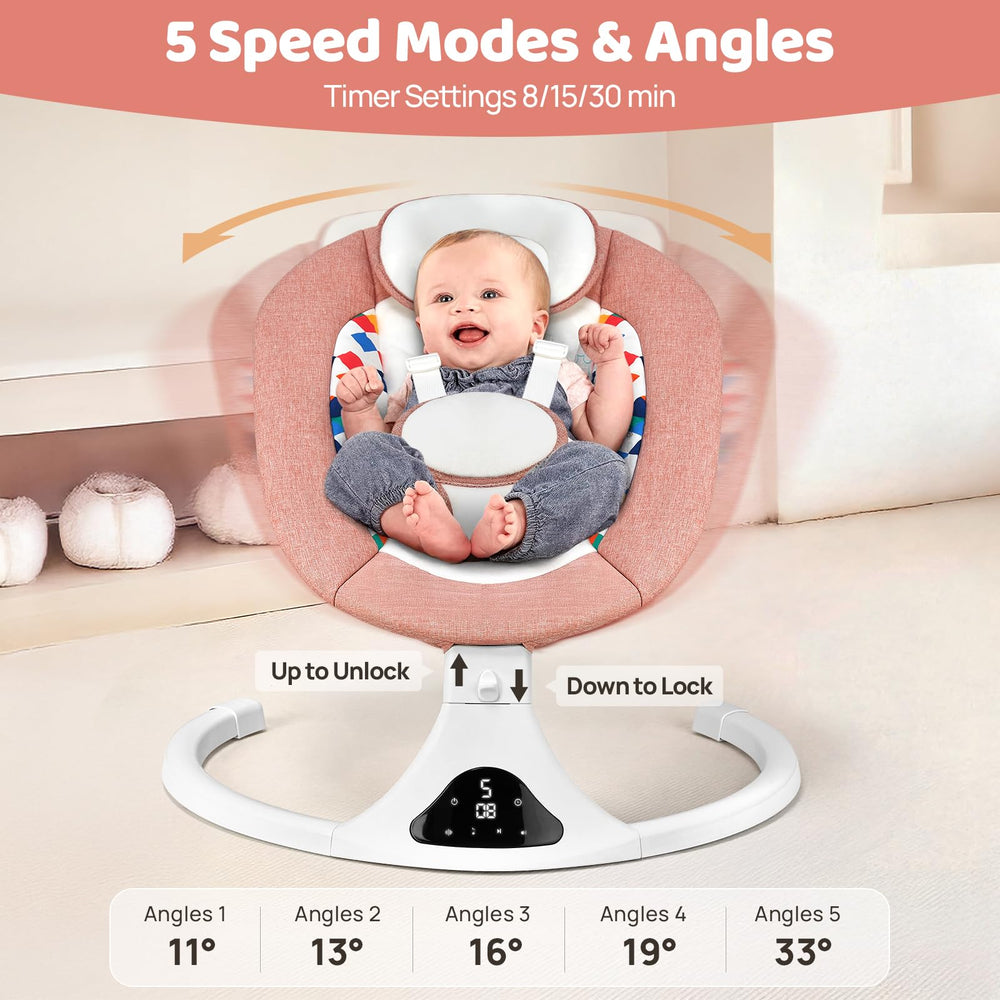 Feitiong pink swing with 5-point harness for secure, cozy seating