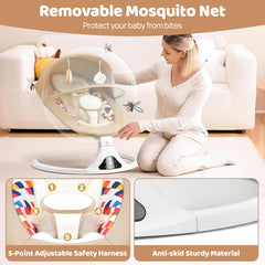 Feitiong baby swing with Bluetooth to stream lullabies wirelessly.