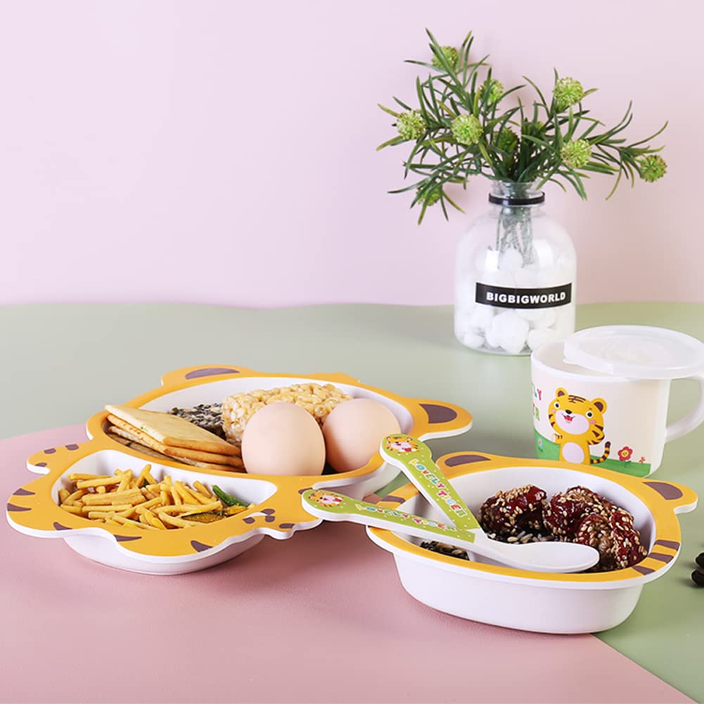 Fekdod bamboo kids dinnerware utensils set fork and spoon for comfortable grip