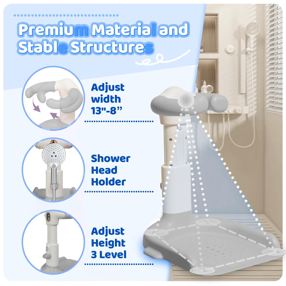 FELITH anti-slip base maintains stable footing on wet bathroom floors.