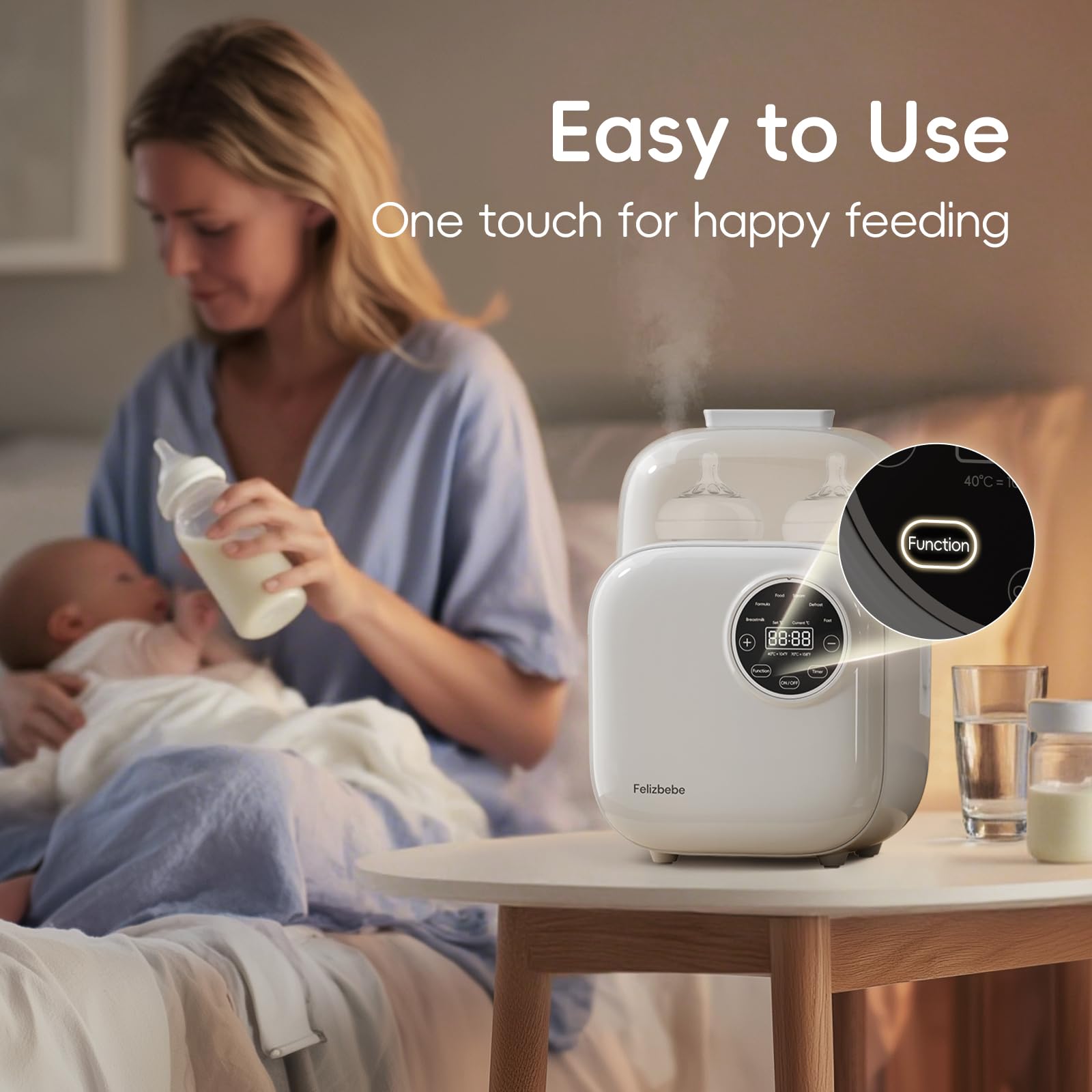 Felizbebe 600ml water tank with wide opening supports twins