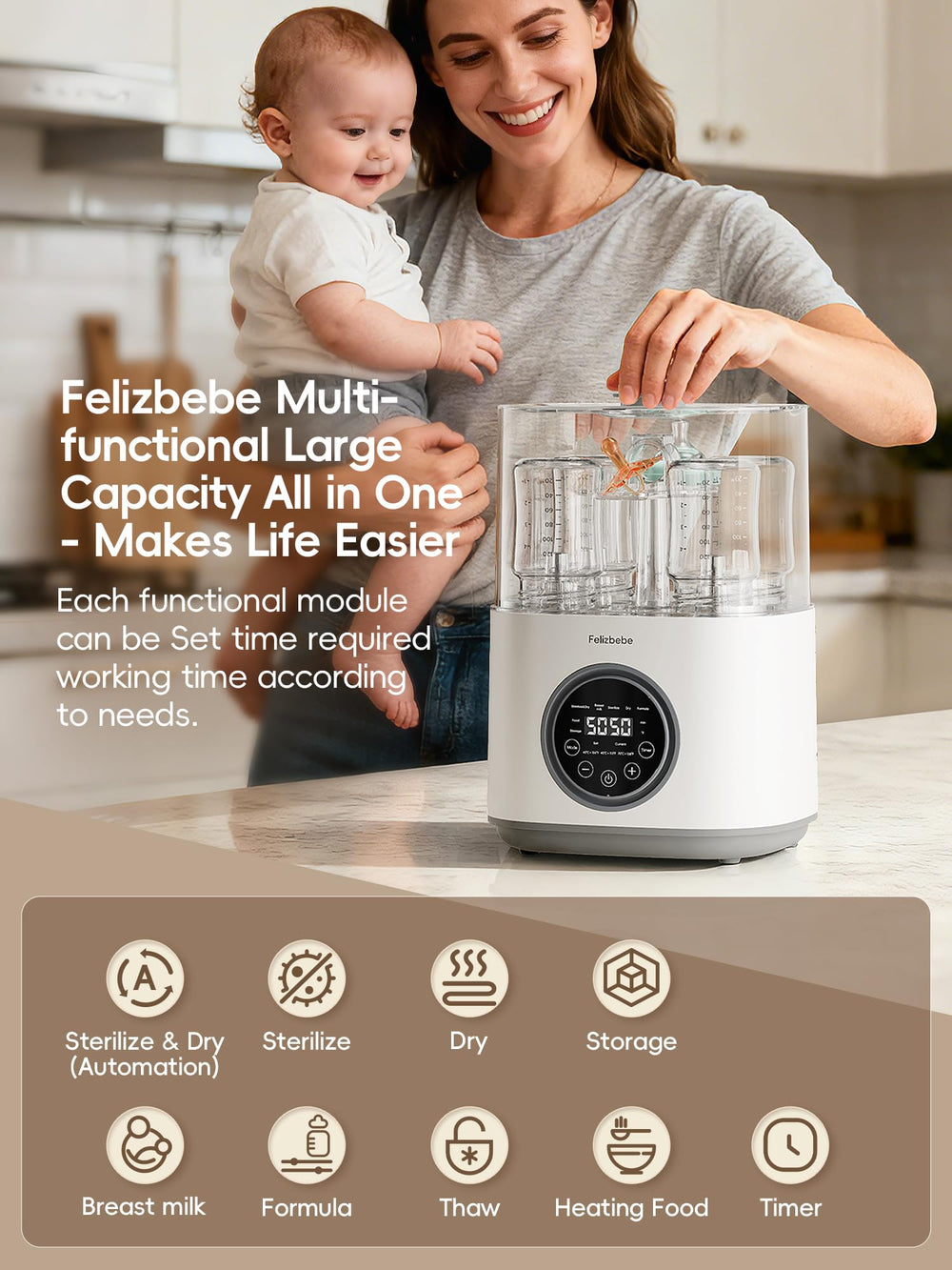 Felizbebe bottle dryer and warmer ready to heat milk efficiently