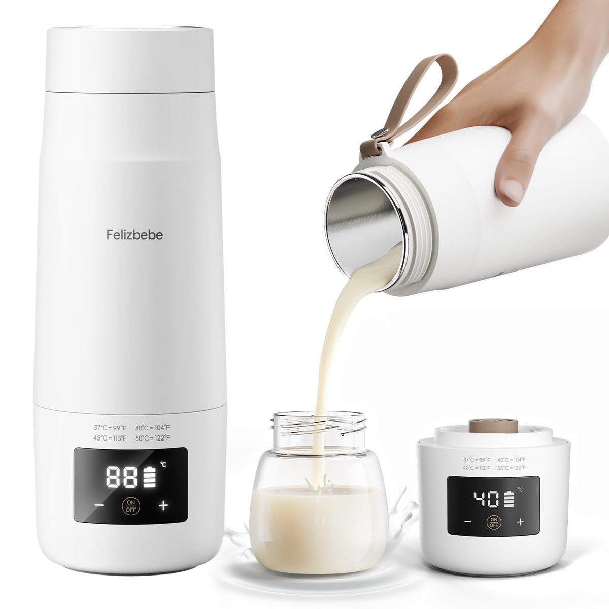 Felizbebe bottle warmer travel compact design warms milk on the go