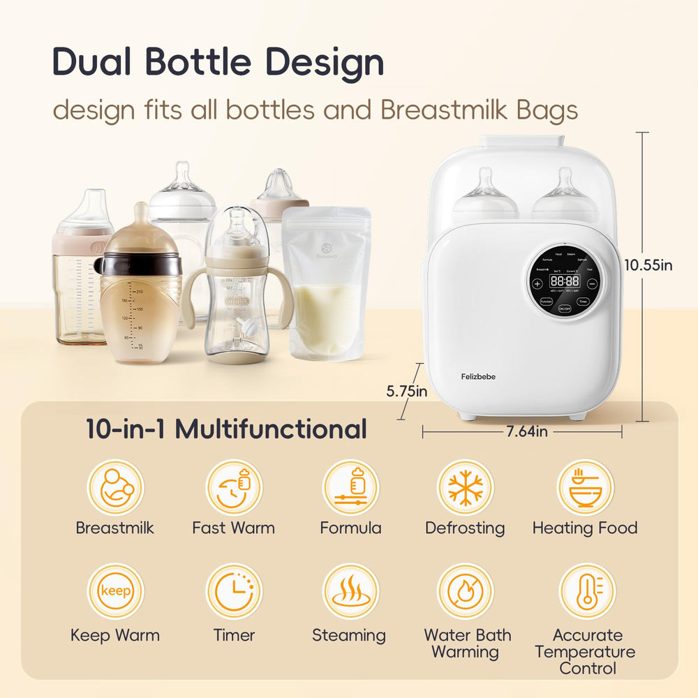 Felizbebe fast heat bottle warmer in action, ready in minutes for milk