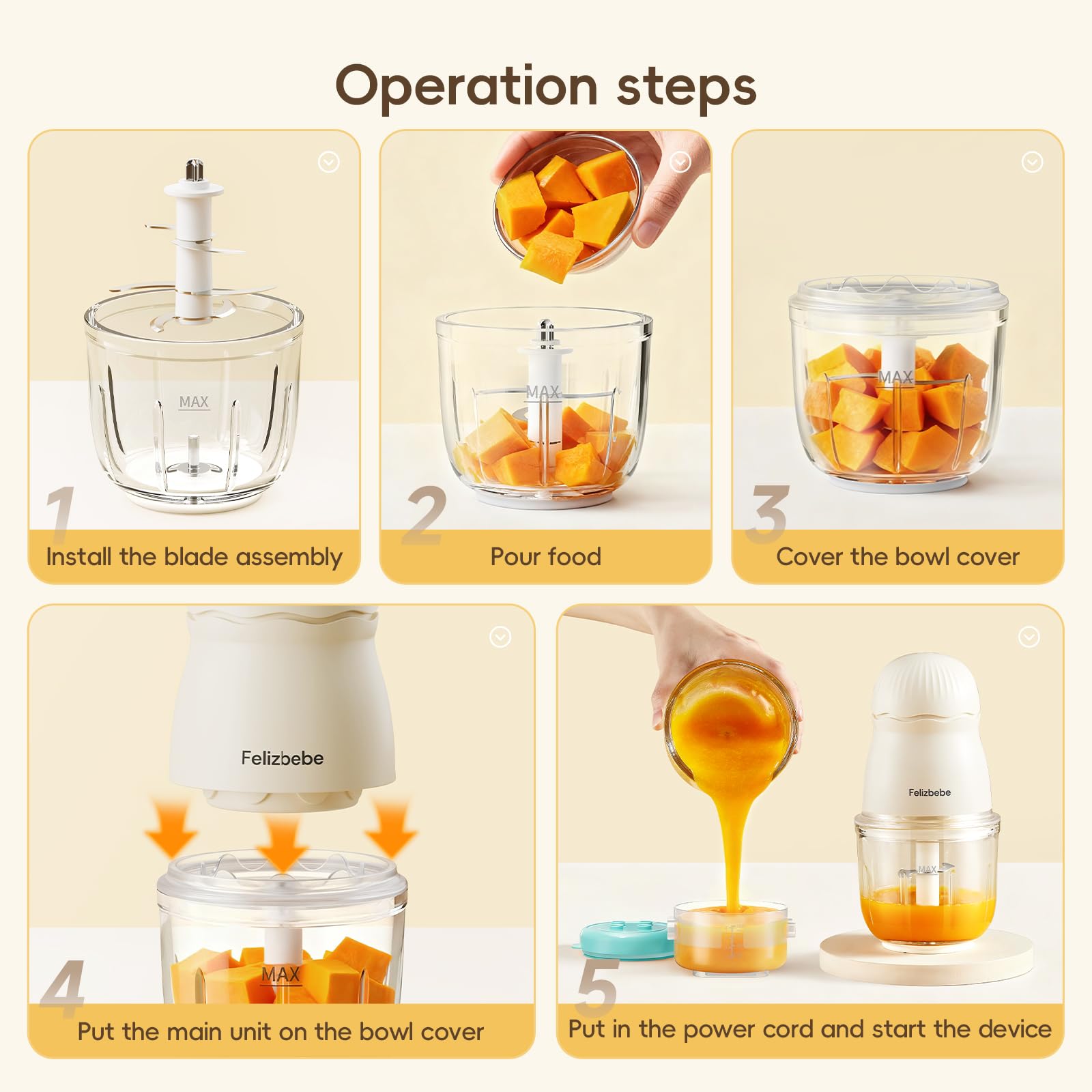 Felizbebe freezing tray with neatly portioned baby cubes