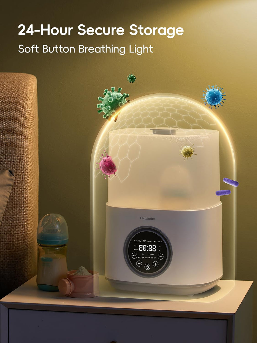 Felizbebe HEPA-filtered airflow with BPA-free materials