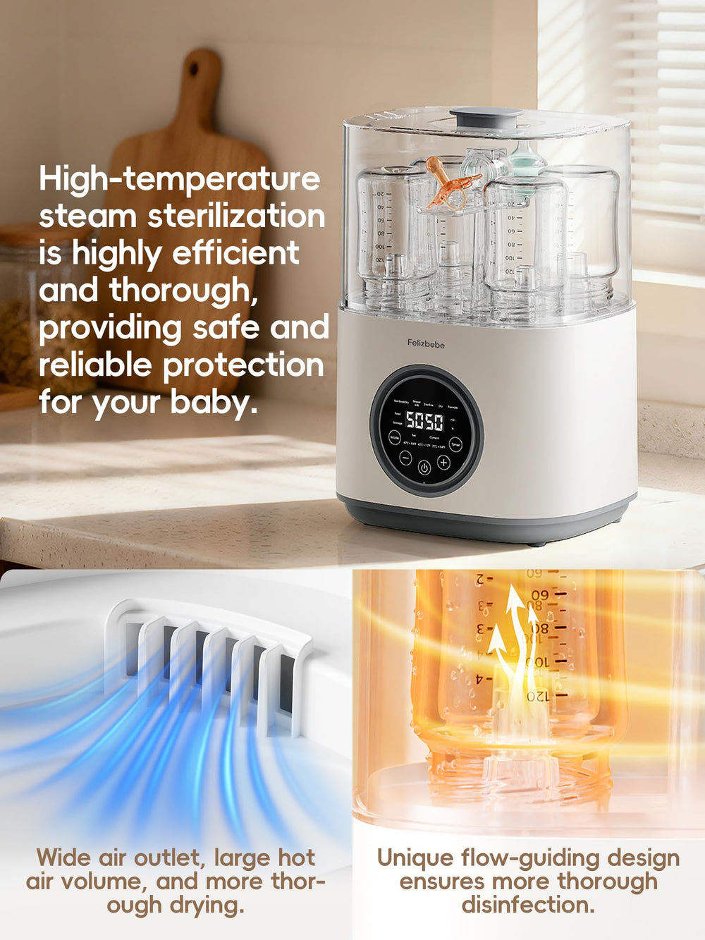 Felizbebe large-capacity unit holds six bottles and accessories