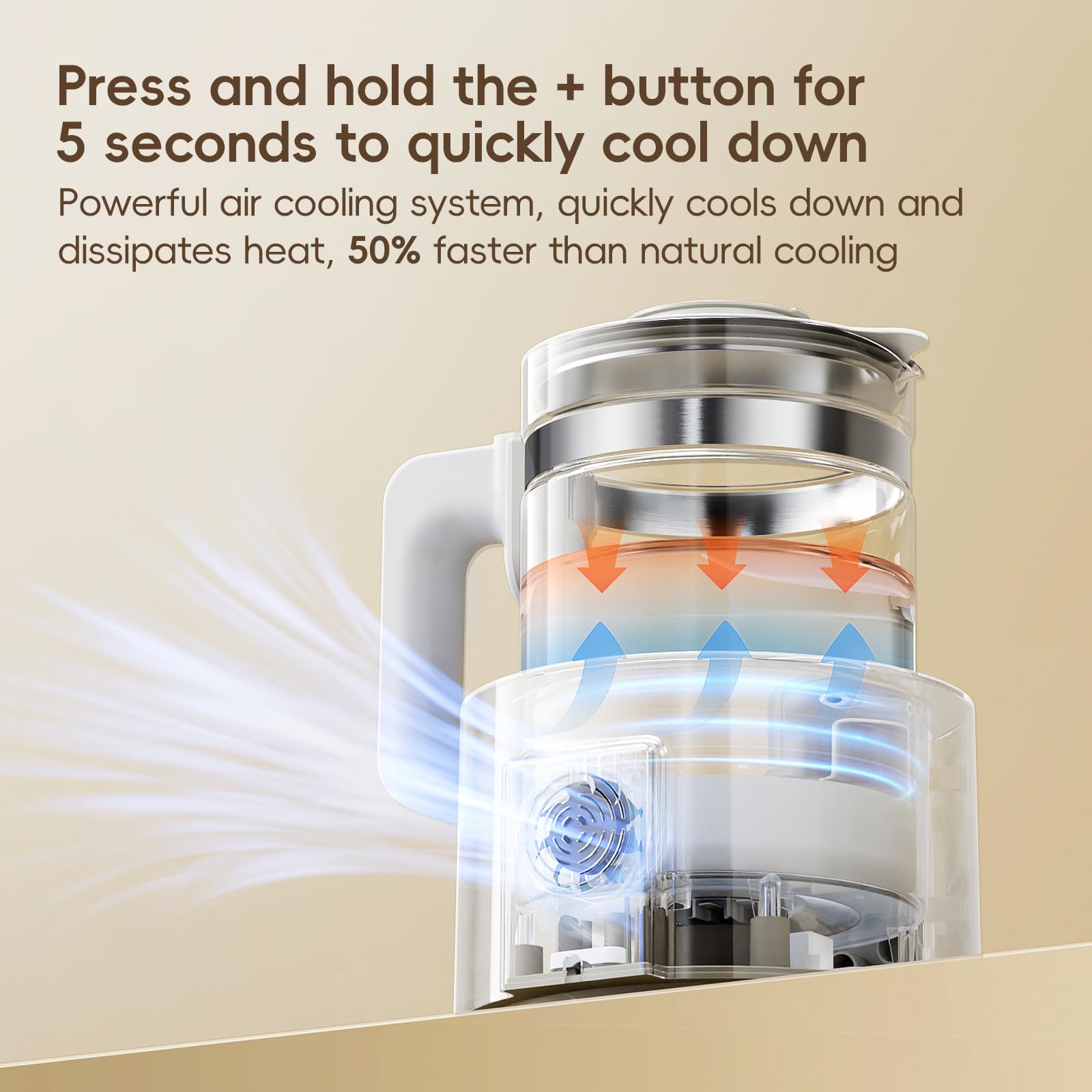 Felizbebe safety materials: borosilicate glass and 316 stainless steel.