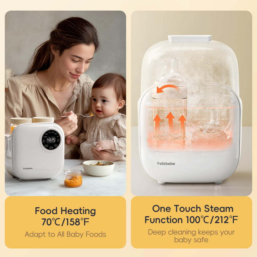 Felizbebe twin-friendly warmer suitable for two bottles at once
