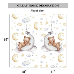 Felortte bear moon stars fabric detail highlighting wrinkle resistant polyester care