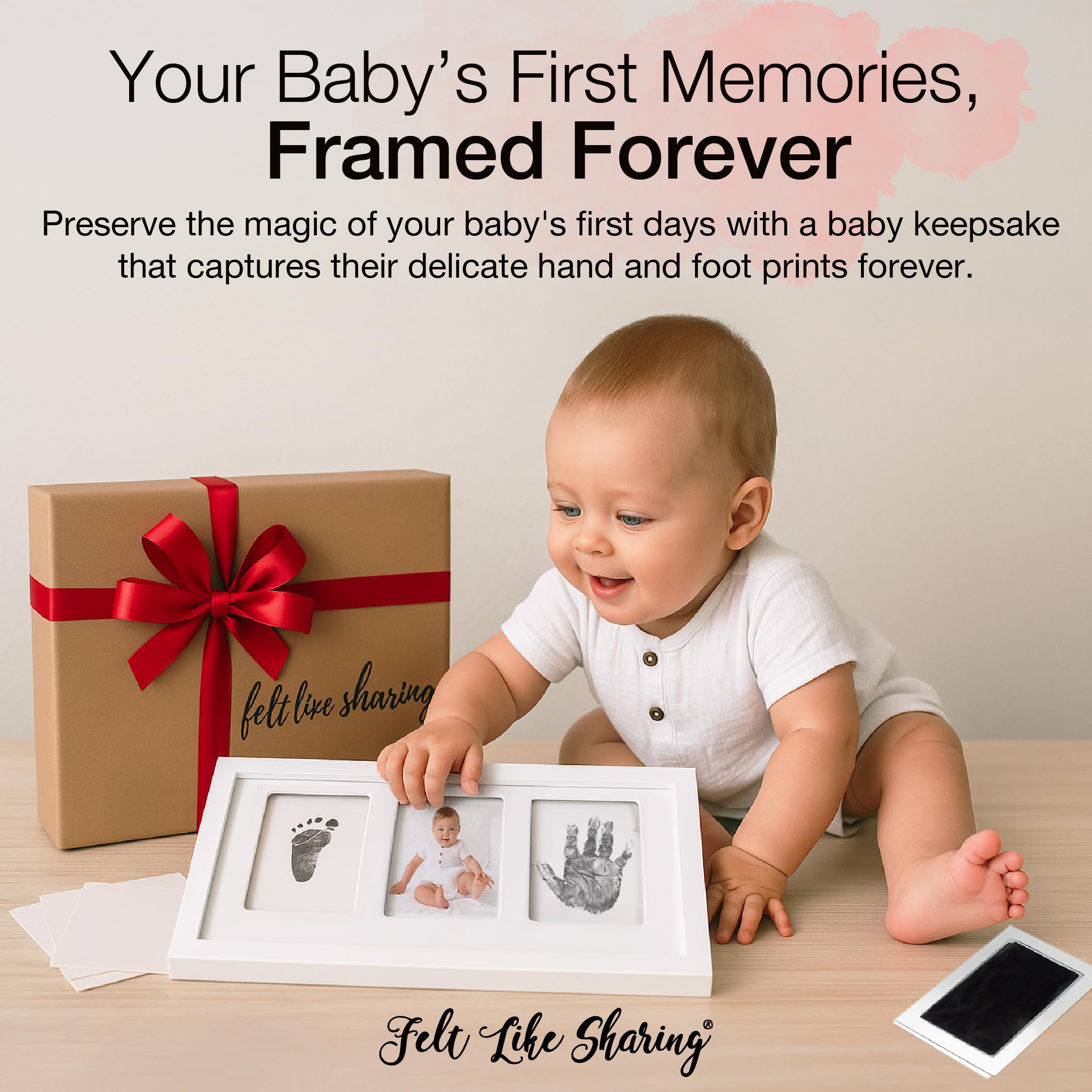Felt Like Sharing ink pad closeup highlighting gentle, mess-free stamping for delicate newborn prints.