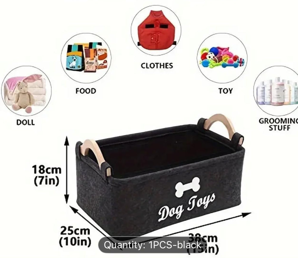 Felt Pet Toy Box material emphasizes soft textures and durable construction.