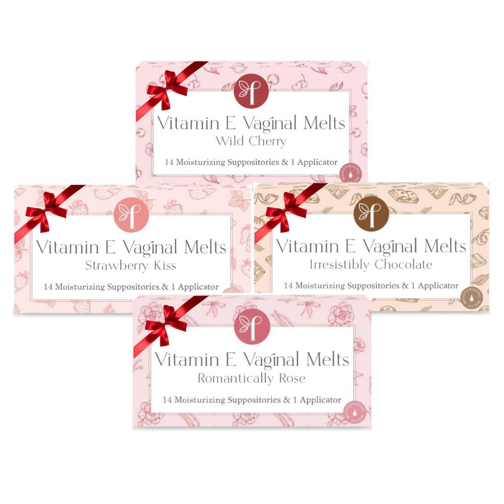 Femallay vaginal melts variety four-pack box for convenient daily moisture support.