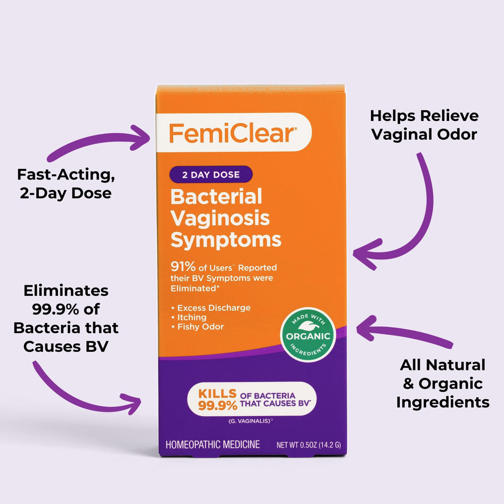 Nighttime-use scene showing discreet, comfortable care with FemiClear BV.
