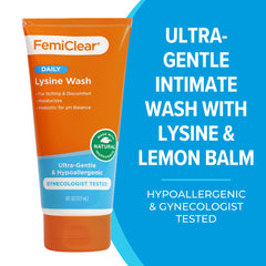 FemiClear Ultra-Gentle wash pump in use for quick, gentle cleansing.
