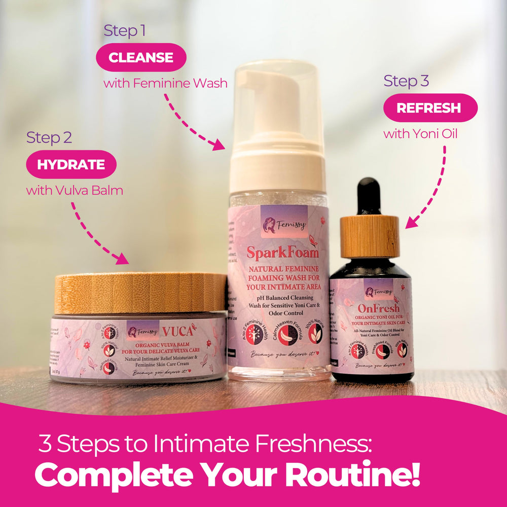 Menopause-focused care for sensitive intimate skin with Femissy Balm.