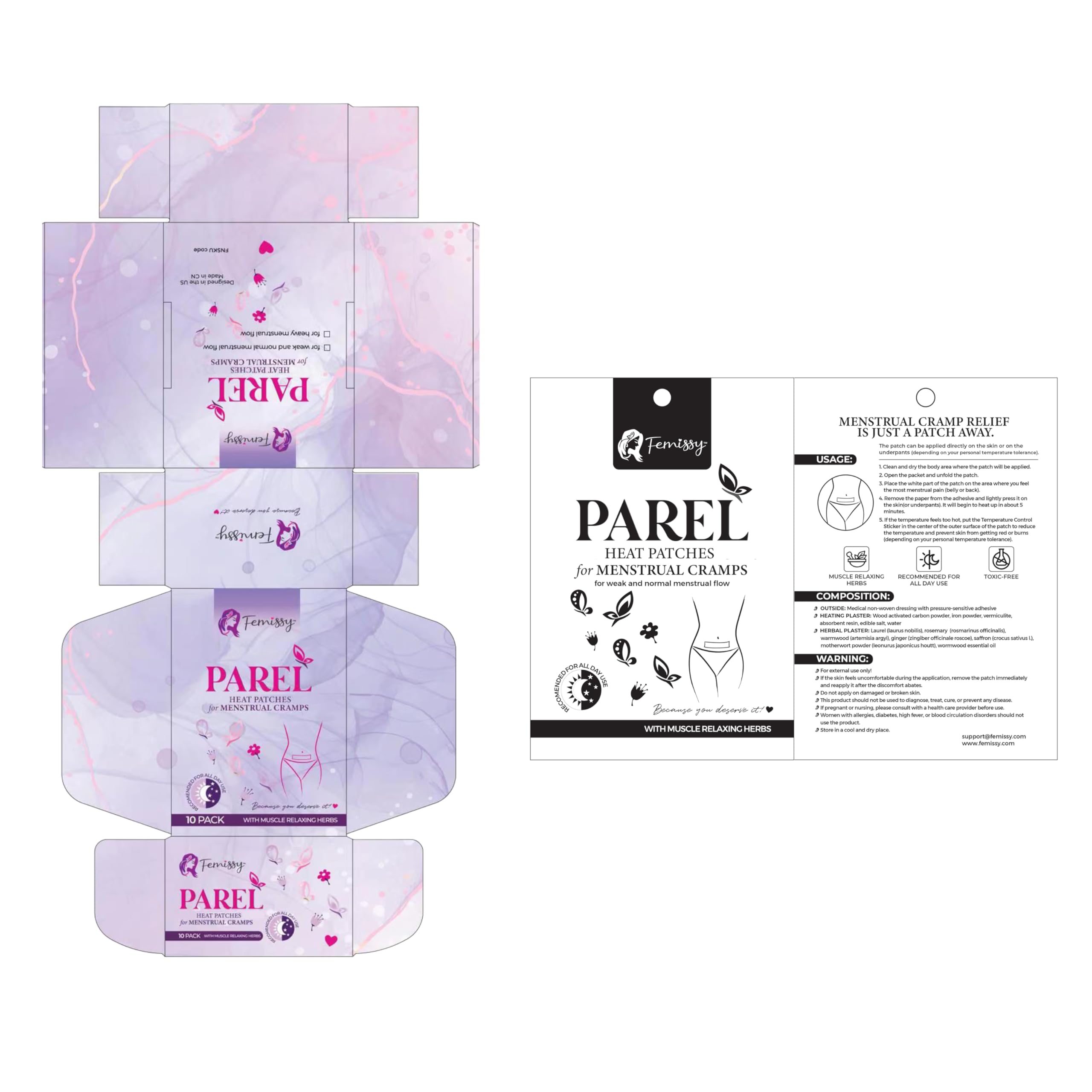 Femissy overnight use patch provides warmth while you sleep