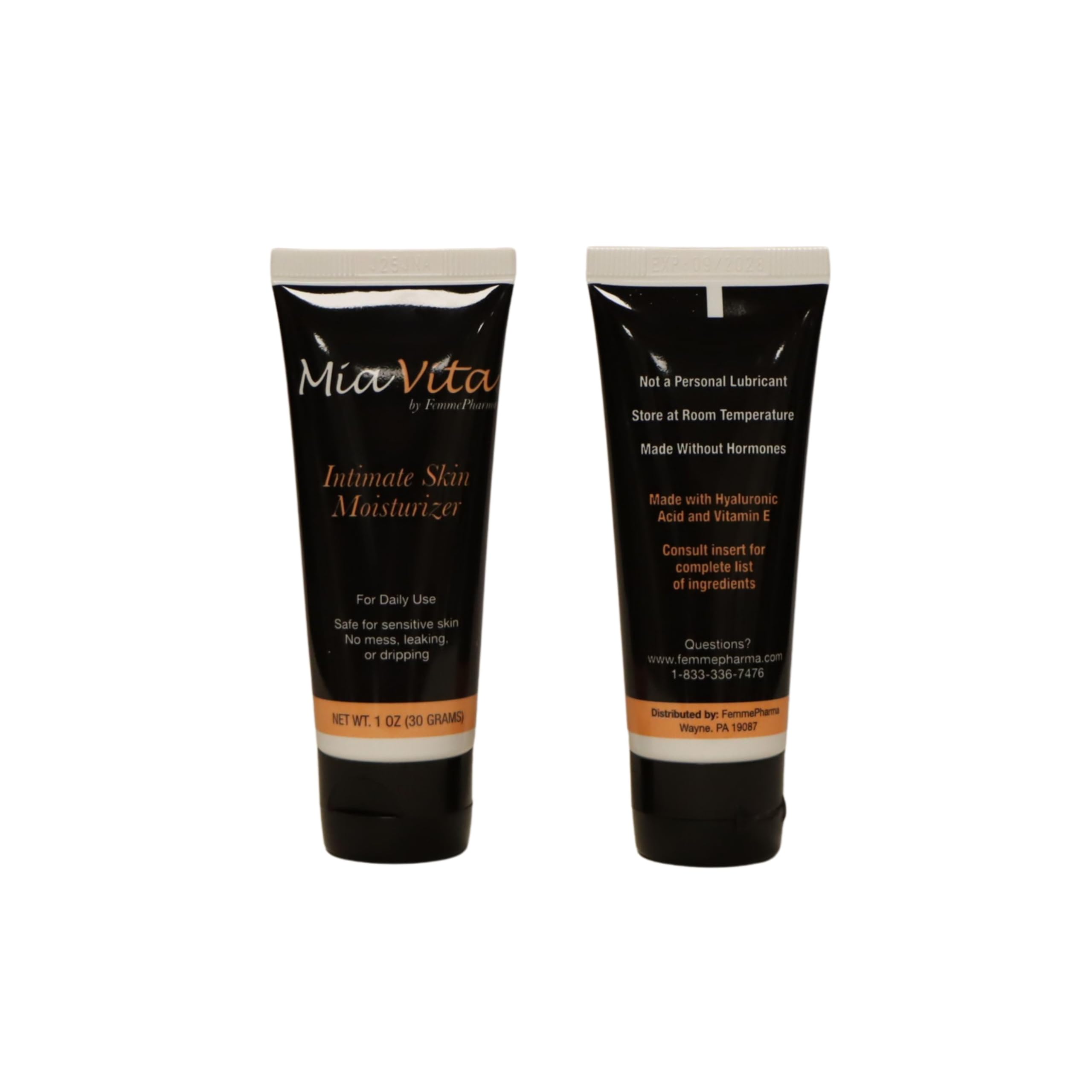 FEMMEPHARMA Mia Vita tube application in hand for quick on-the-go relief