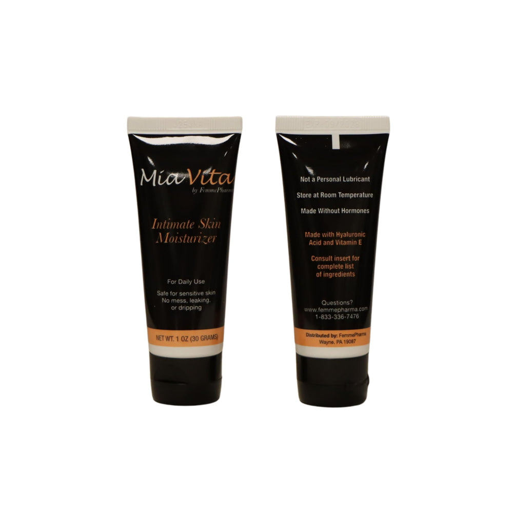 FEMMEPHARMA Mia Vita tube application in hand for quick on-the-go relief