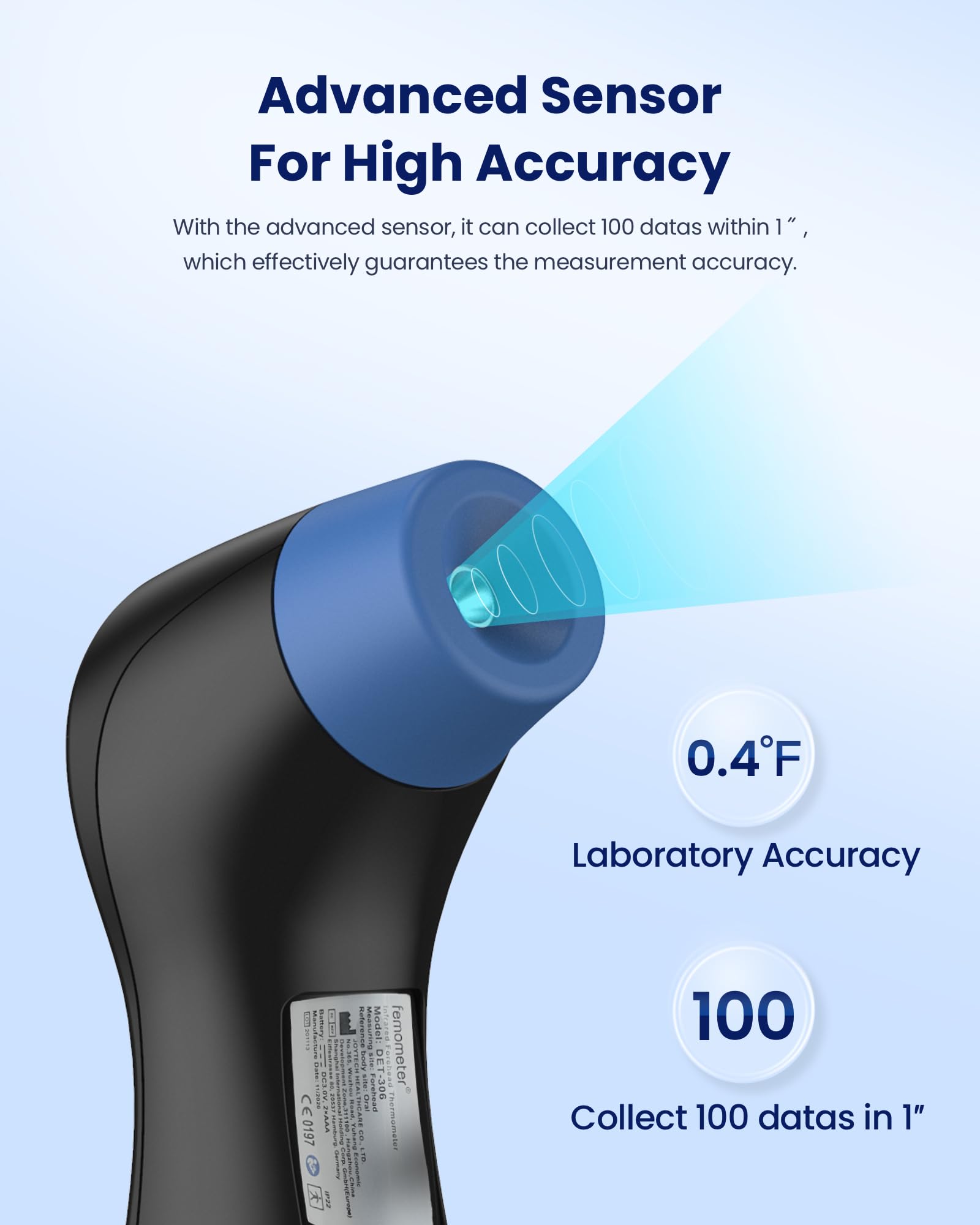Femometer compact, portable design ideal for travel and bedside storage.
