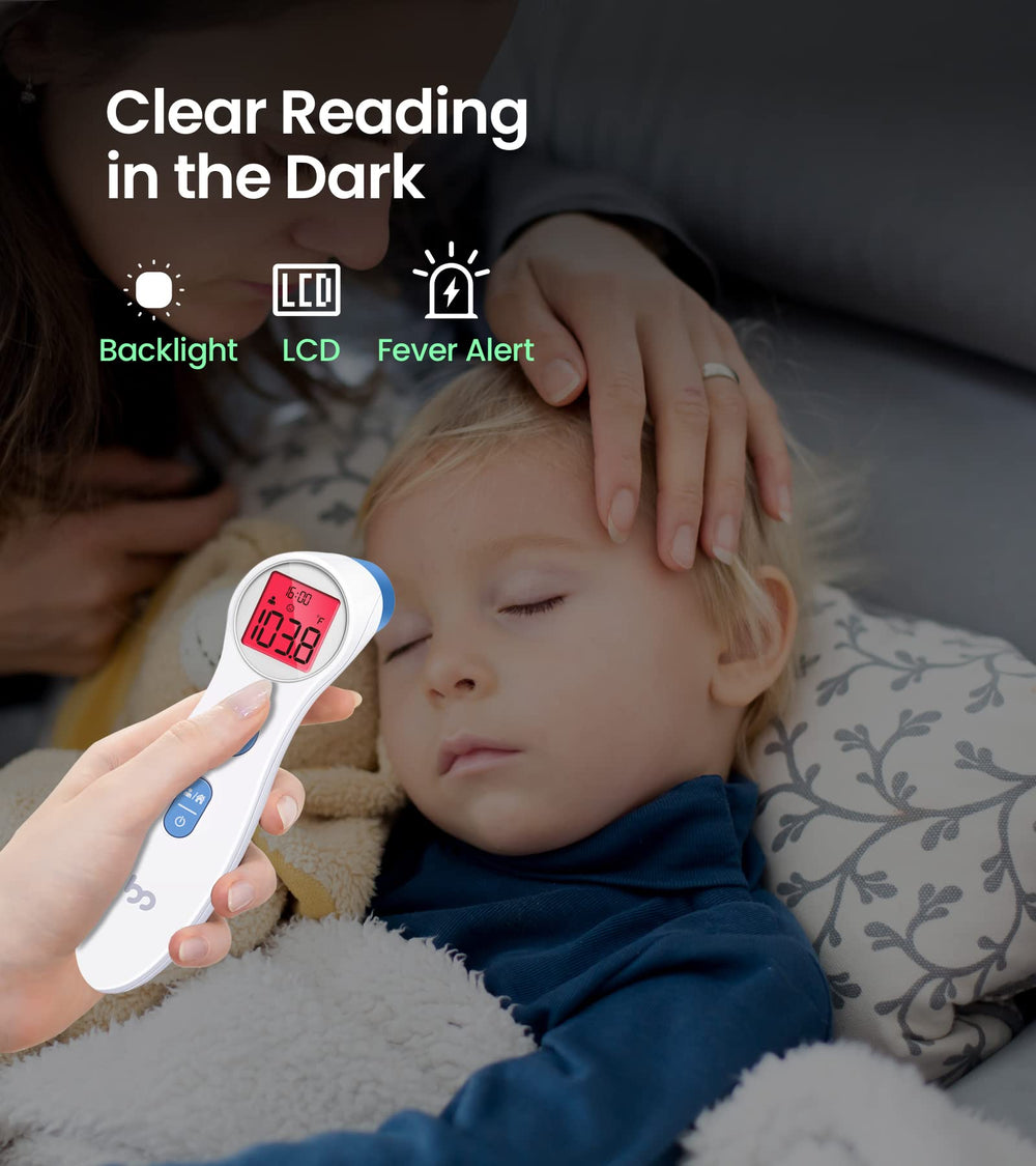 Dual-mode reads body and object temperatures for versatile use.