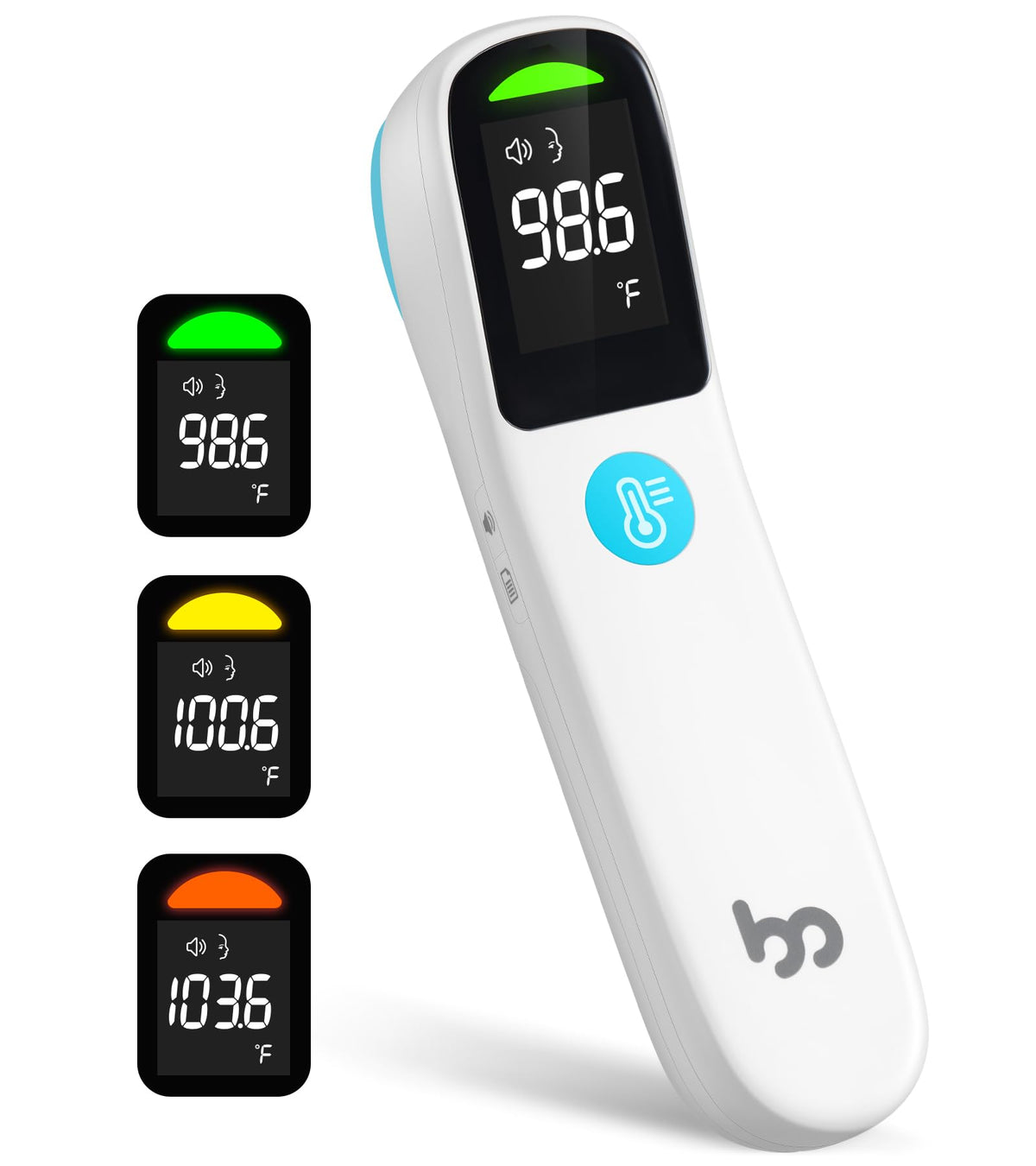 Femometer Family distance detection ensures accurate forehead readings within 1–3 cm.
