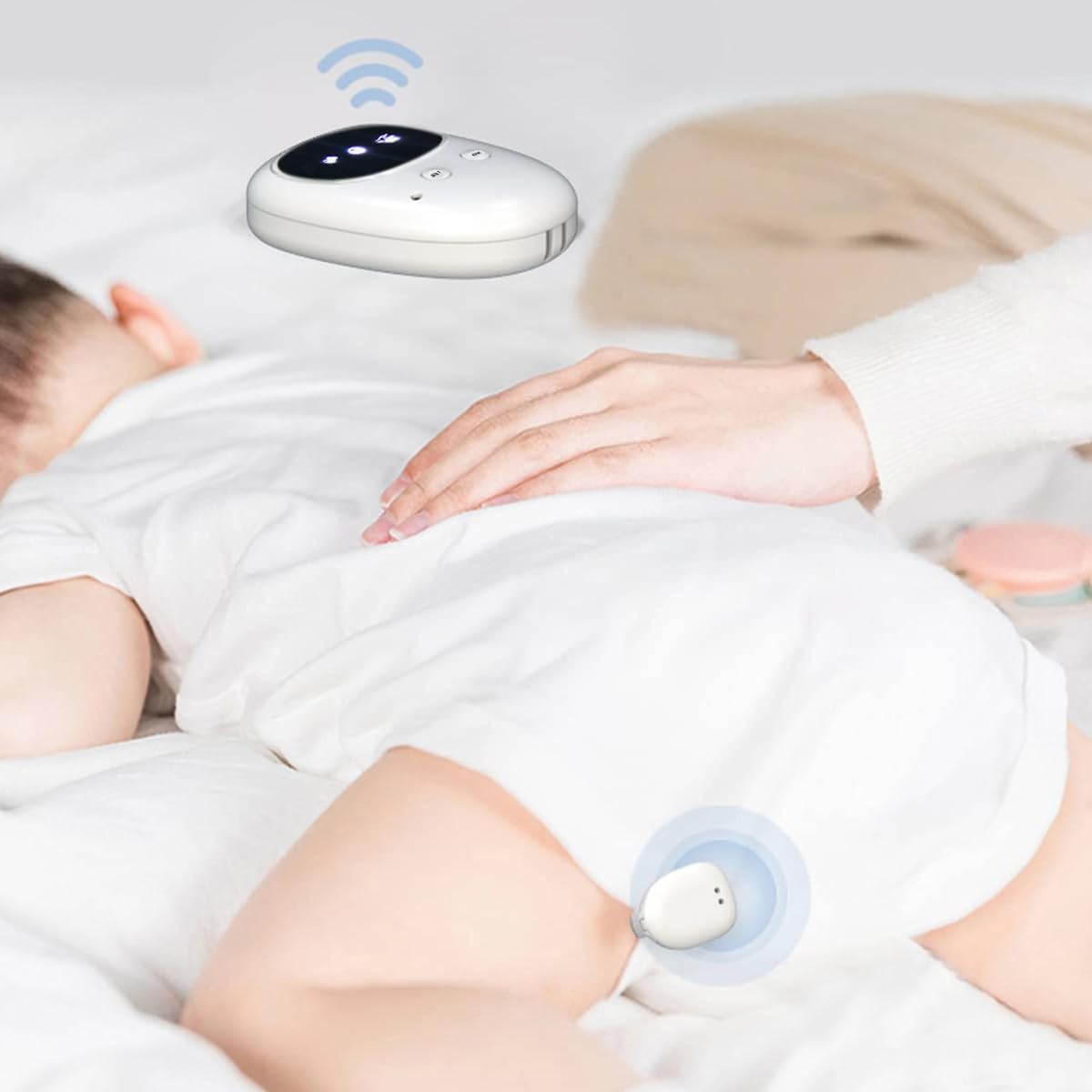 Fency bedwetting alarm receiver provides clear alerts across rooms.