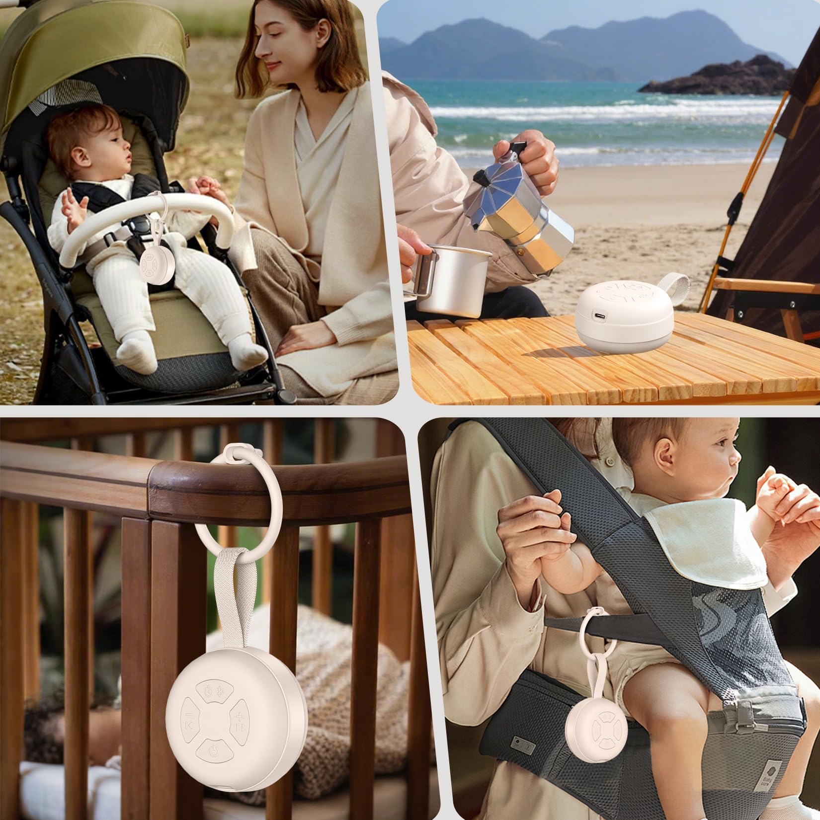 FENDALE portable sound machine 90-minute auto-off timer for calm nights.