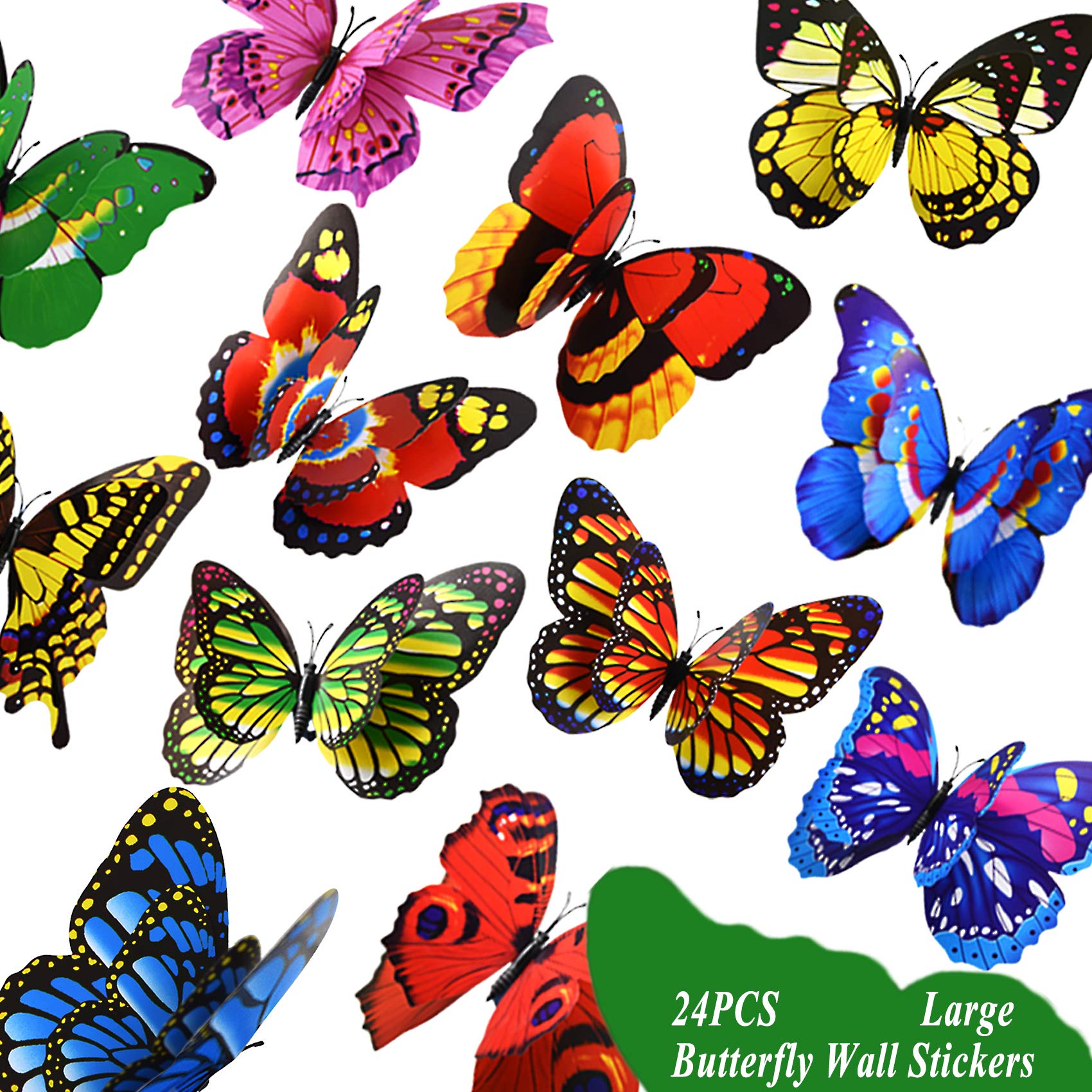 FENELY giant butterfly wall stickers set adds bold color to walls.