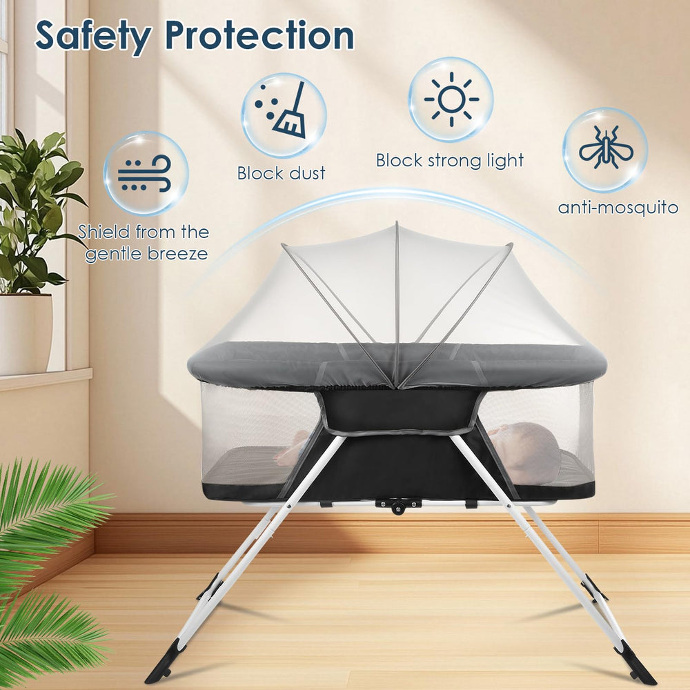 FENGZIZH protective mosquito net canopy opens for quick access.
