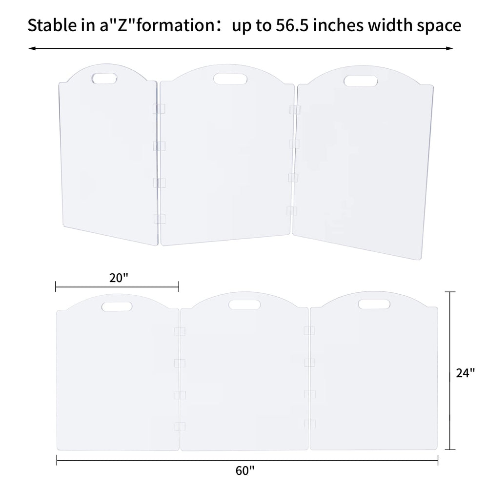 Feoyoho clear dog gate 6-panel 120-inch, versatile room partition.