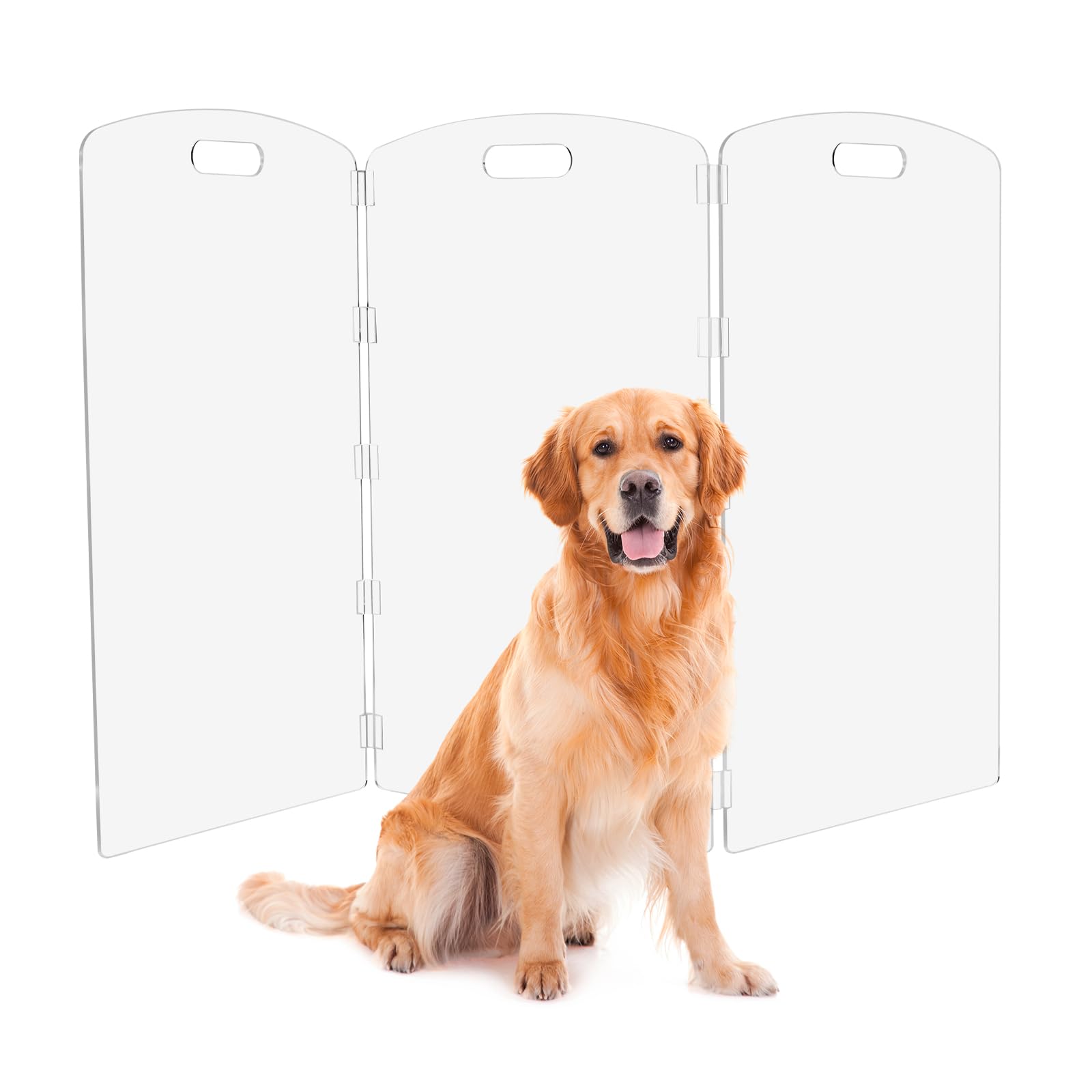 Feoyoho Modern Frame Clear Acrylic Gate front view in doorway showing unobtrusive barrier.