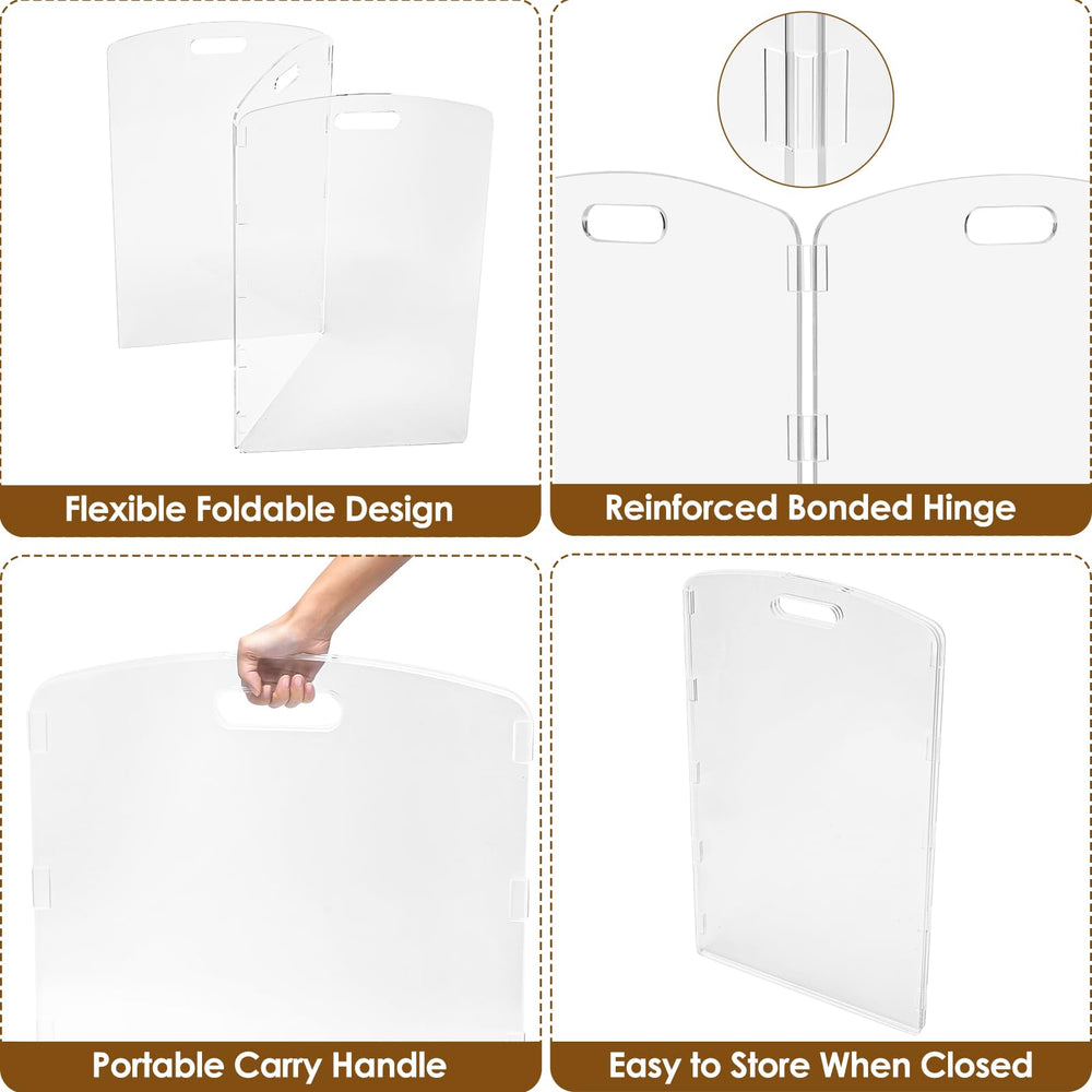 Feoyoho gate panels show scratch-resistant acrylic for long-lasting clarity.