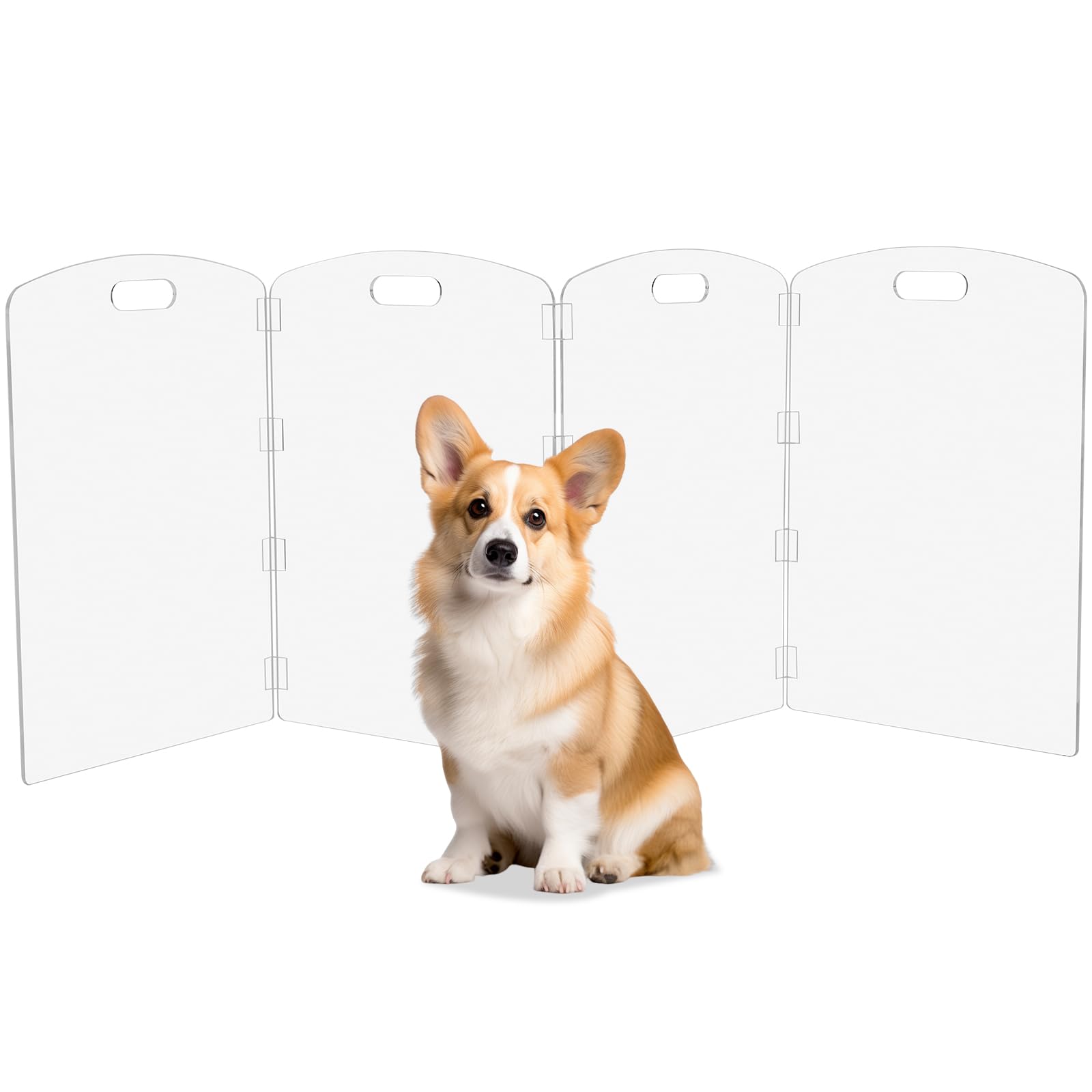 Feoyoho modern-frame clear acrylic gate; 24" height for wide doorways.