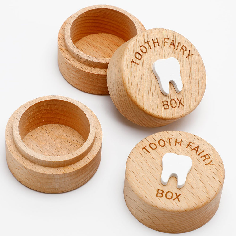 Fepibur Tooth Keepsake Box with a 3D carved design for a charming tooth-loss keepsake.