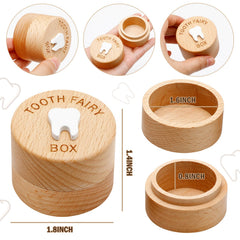 Fepibur Tooth Keepsake Box showing compact 1.8 by 1.4 inch size.