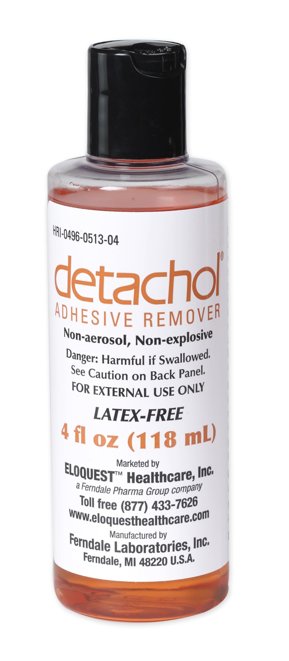 Ferndale Detachol 4oz bottle for gentle adhesive removal.