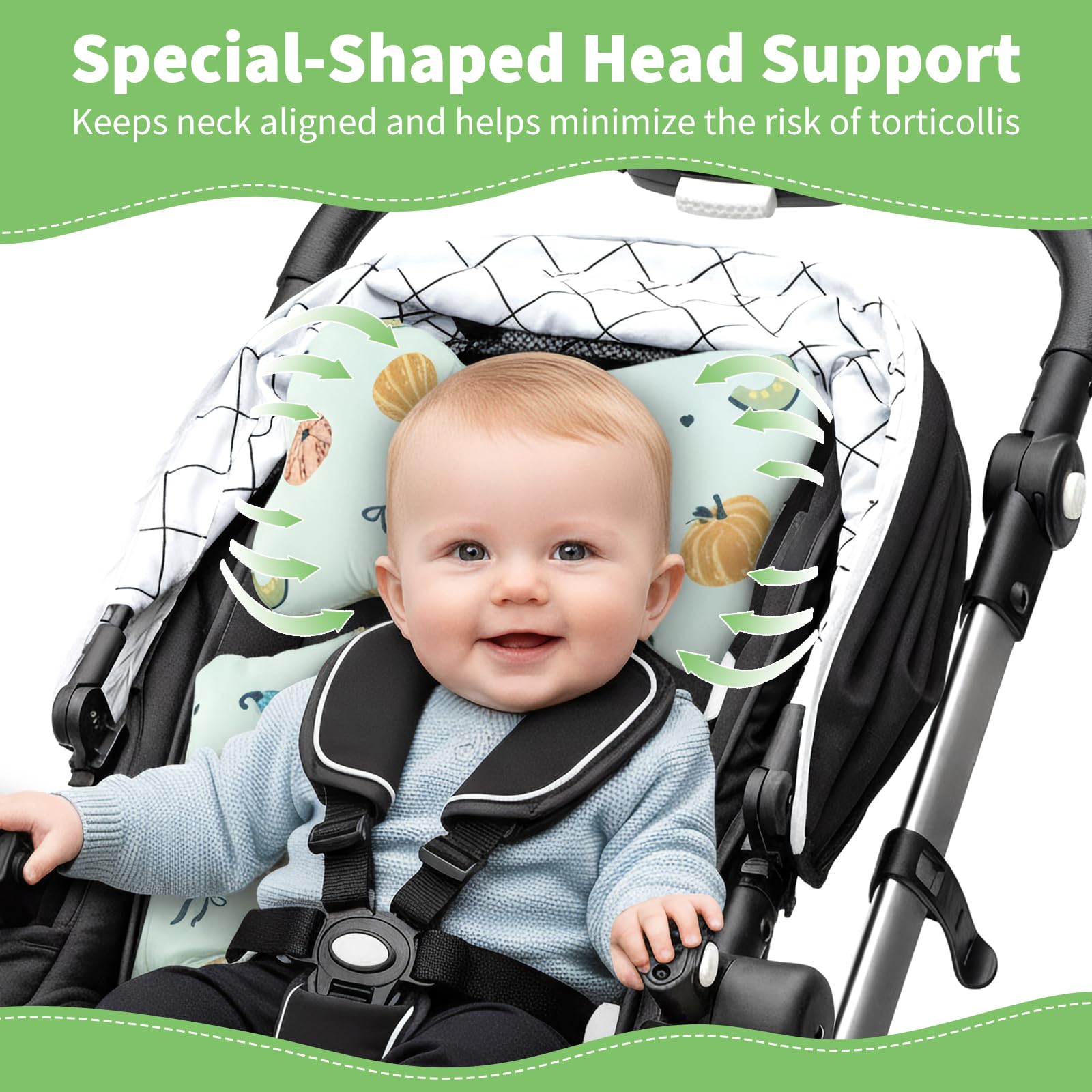 Fevbcnrj infant seat insert breathable material keeps baby cool and comfy.