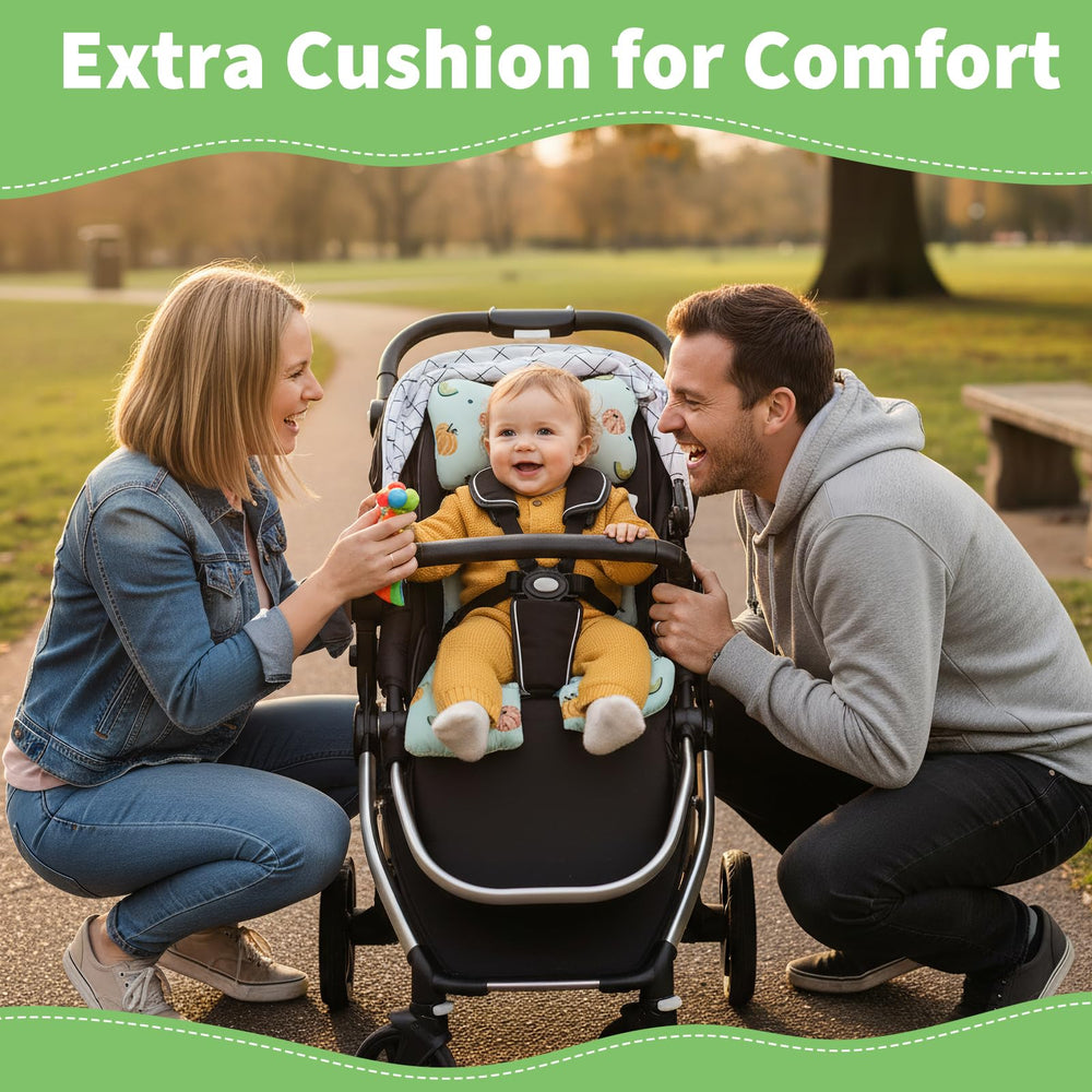 Fevbcnrj infant seat insert machine washable for simple cleanup after outings.