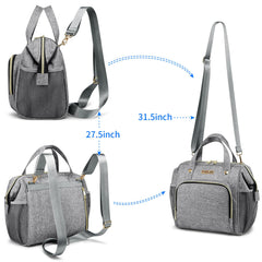 FHELAD small gray diaper bag side pocket ready for bottle access