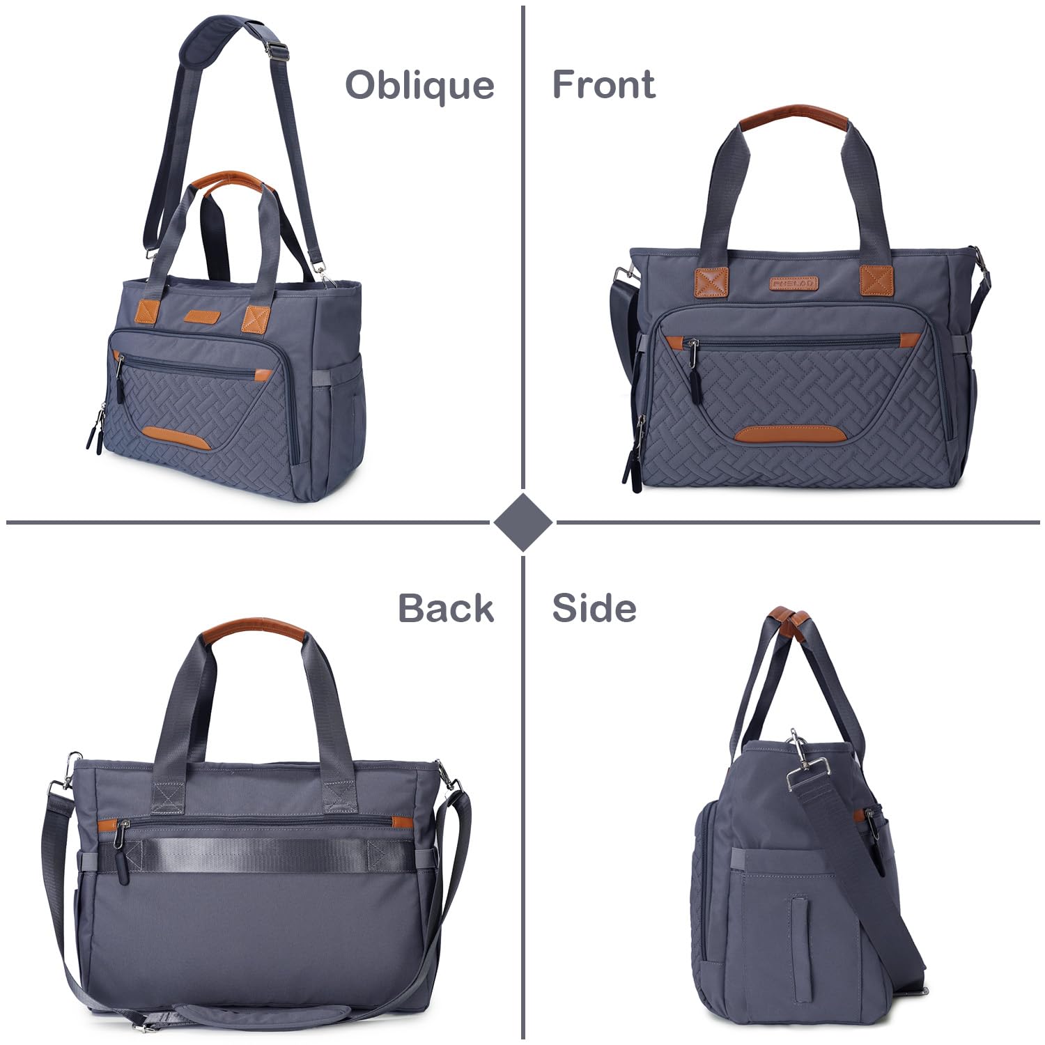 Side elastic pockets keep bottles within easy reach.
