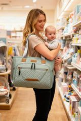 FHELAD Diaper Bag Tote with 16-inch laptop compartment for work and baby gear