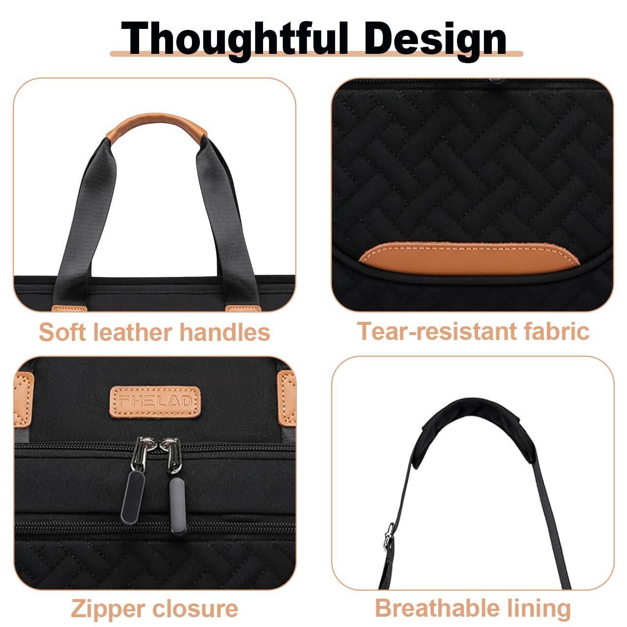 FHELAD diaper tote in tear-resistant, water-resistant fabric for daily use.