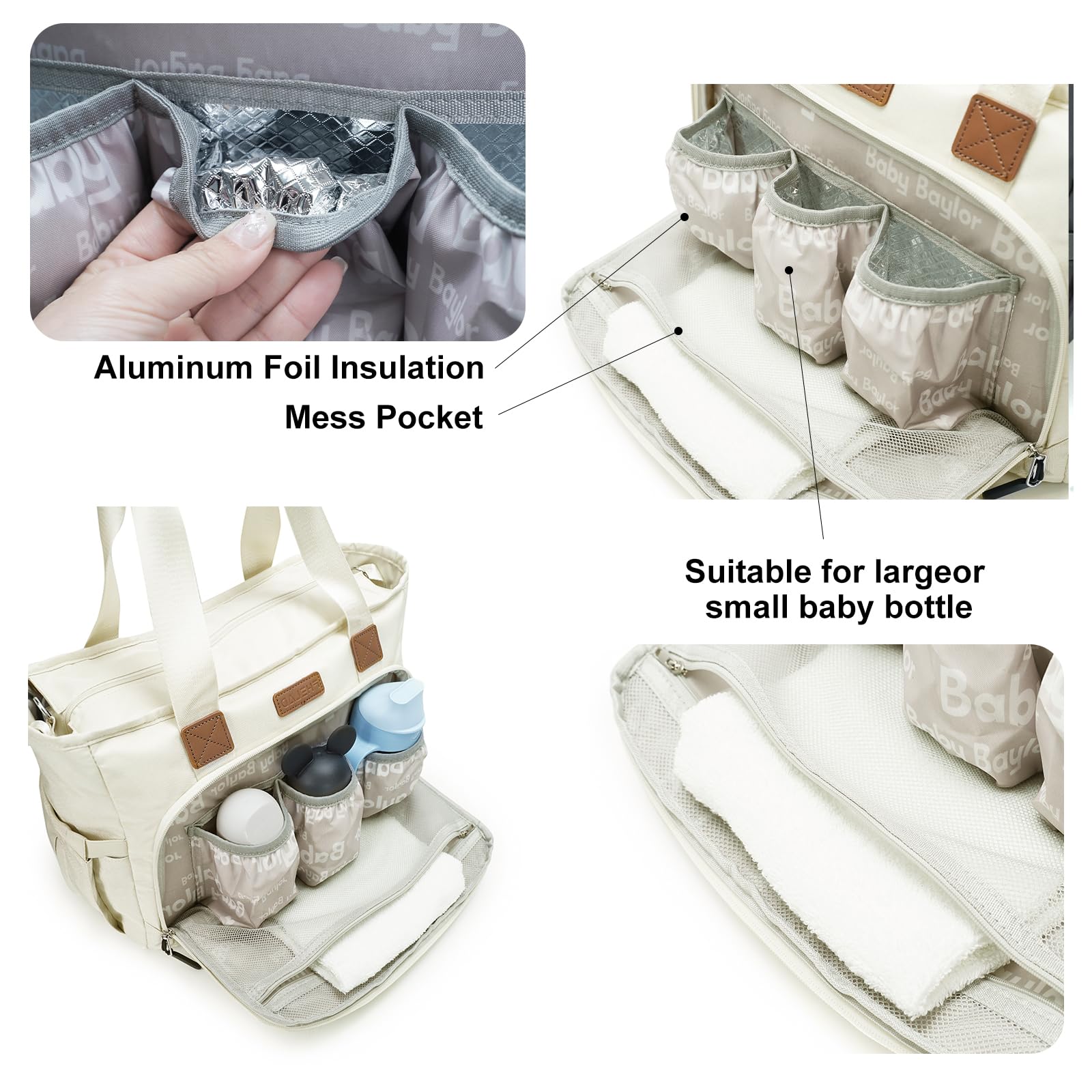 FHELAD beige tote with detachable strap for crossbody or hand use.