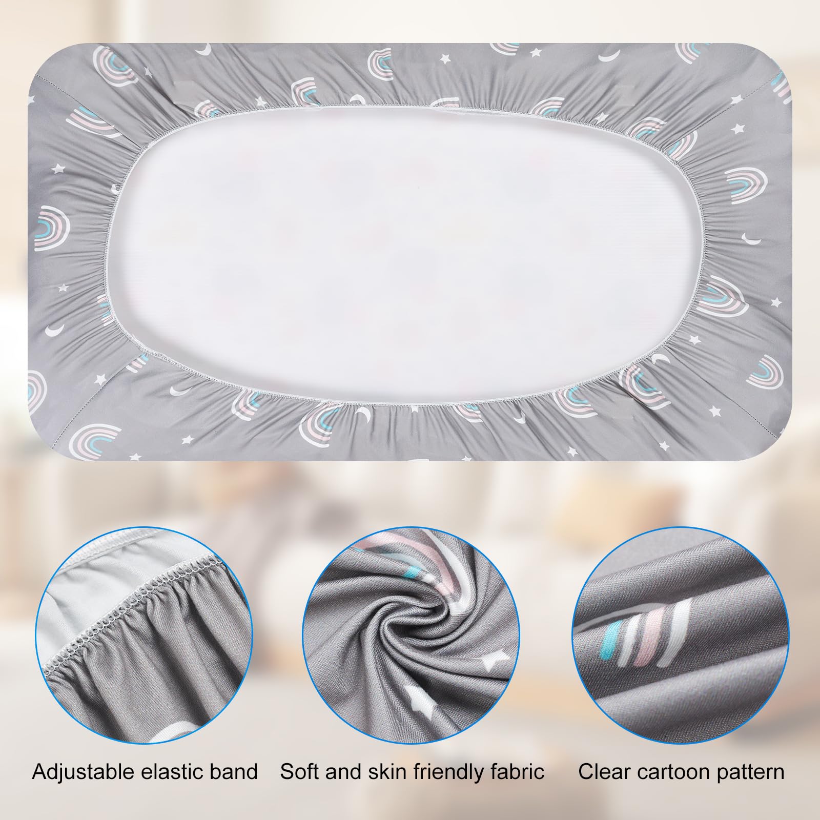 FHMJYH Bassinet Sheet dinosaur park print adds playful nursery style