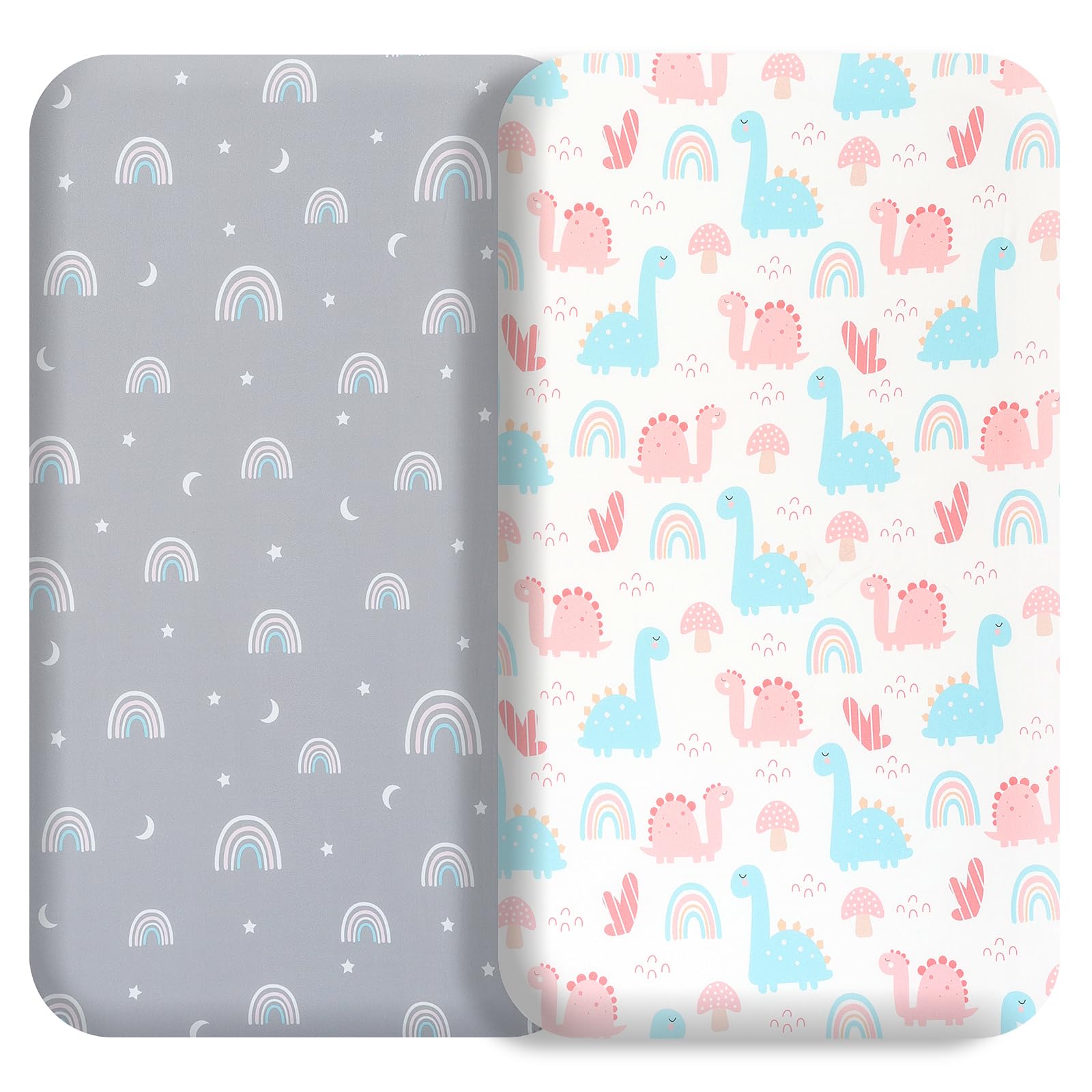 FHMJYH Bassinet Sheet rainbow pattern provides soft comfort for baby naps