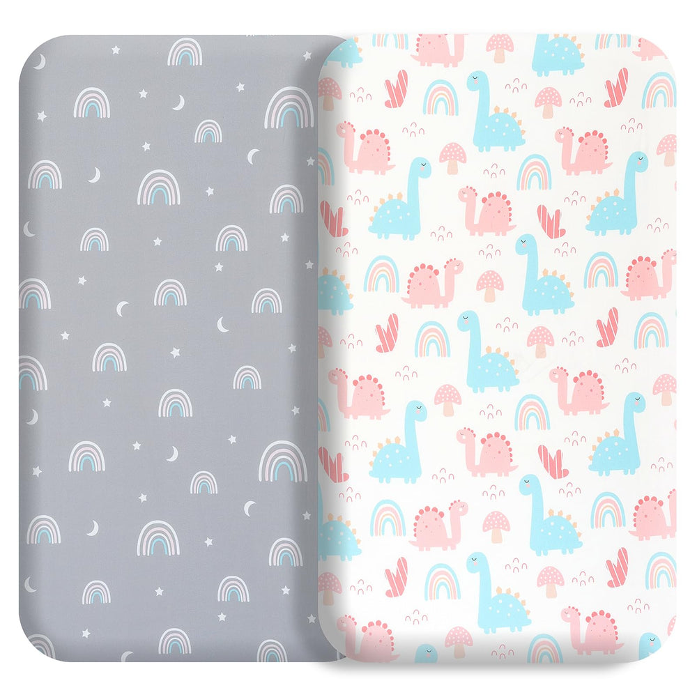 FHMJYH Bassinet Sheet rainbow pattern provides soft comfort for baby naps