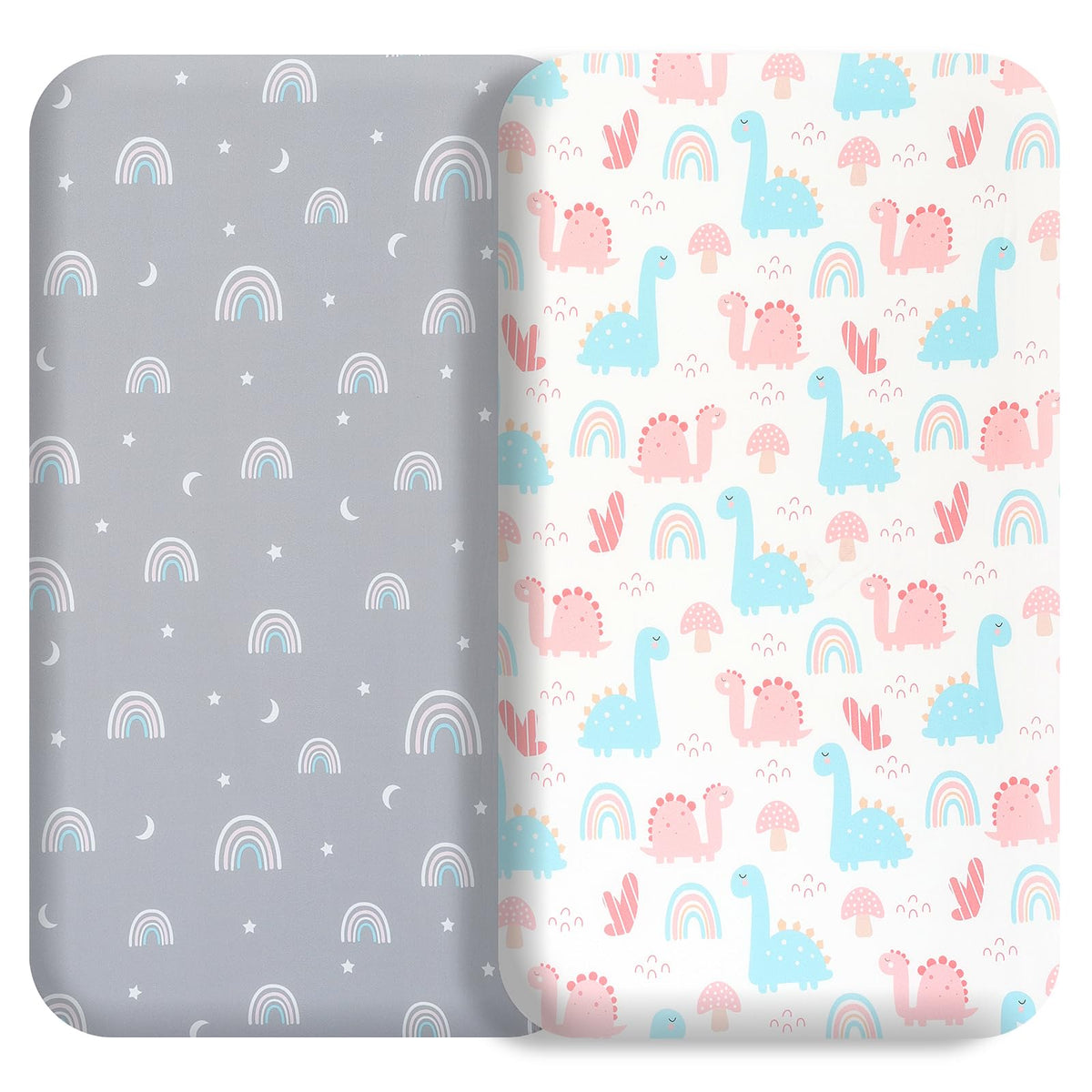FHMJYH Bassinet Sheet rainbow pattern provides soft comfort for baby naps